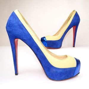 Christian Louboutin Mago 140 Cap Toe Pumps Blue